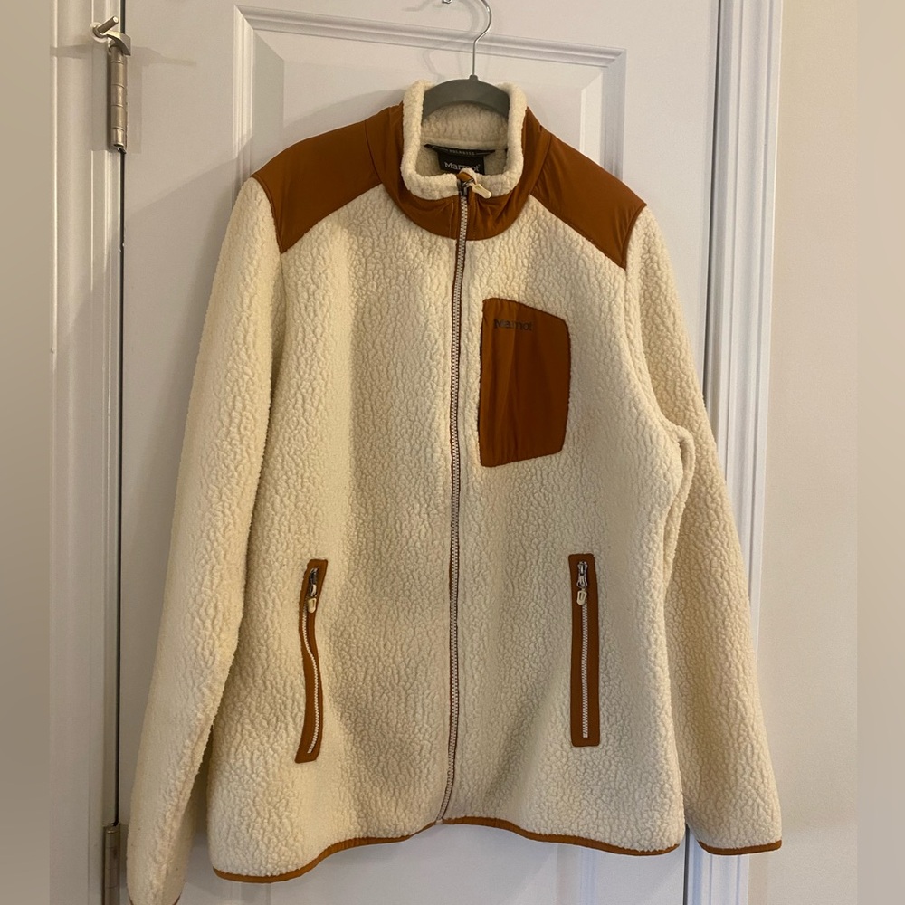 Marmot Brown/Tan Womens Wiley Polartec fleece/jacket . Preowned. Good condition